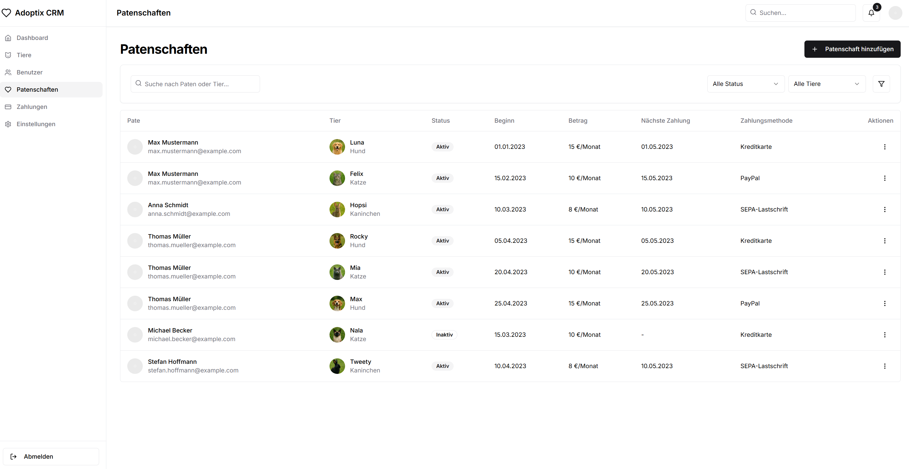 Adoptix Anpassungsmöglichkeiten - Individuelle Design- und Funktionsanpassungen für jedes Tierheim